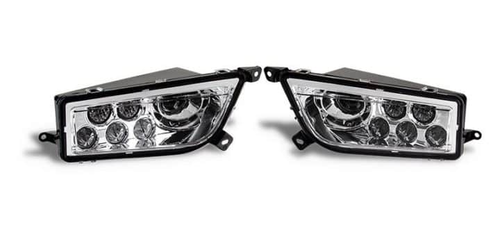 100-3352 Polaris RZR 900 1000 EFI Chrome HeadLight LED (PAIR) - 2412335 2412336