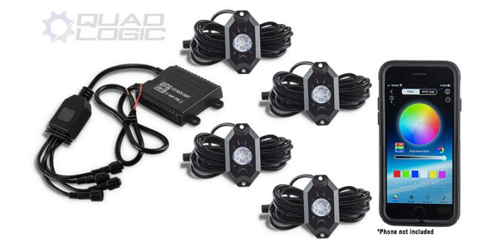 Outlander Renegade Maverick ATV UTV Universal 4Pod RGB Rock Light Accessory Kit Polaris Ranger RZR Sportsman Can-Am